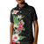 Hawaii Tropical Flowers Kid Polo Shirt Polynesian Tattoo Black