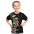 Hawaii Tropical Flowers Kid T Shirt Polynesian Tattoo Black