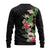 Hawaii Tropical Flowers Ugly Christmas Sweater Polynesian Tattoo Black