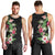 Hawaii Tropical Flowers Men Tank Top Polynesian Tattoo Black