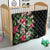 Hawaii Tropical Flowers Quilt Polynesian Tattoo Black