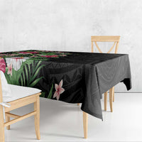Hawaii Tropical Flowers Tablecloth Polynesian Tattoo Black LT05 - Polynesian Pride