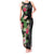 Hawaii Tropical Flowers Tank Maxi Dress Polynesian Tattoo Black