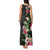 Hawaii Tropical Flowers Tank Maxi Dress Polynesian Tattoo Black