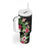 Hawaii Tropical Flowers Tumbler With Handle Polynesian Tattoo Black