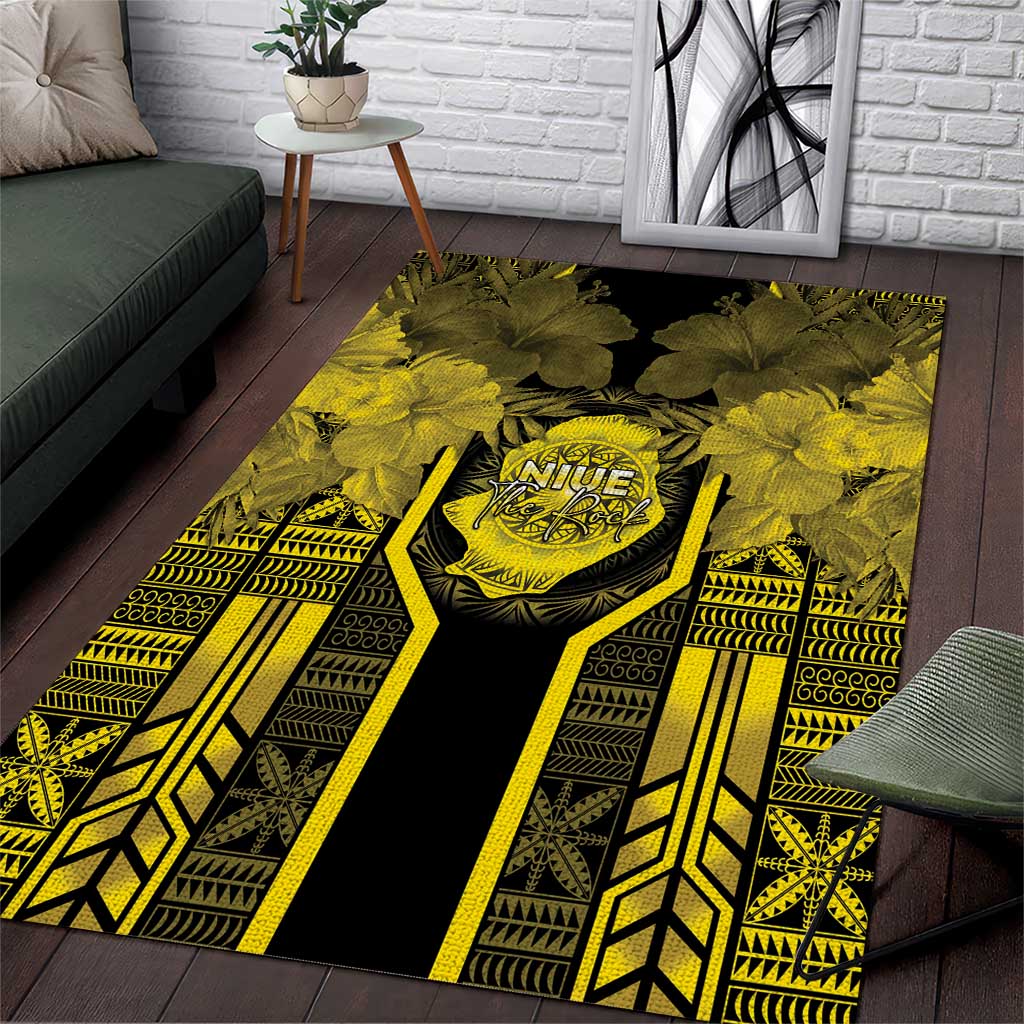 Niue The Rock Area Rug The Island Of The Uga LT05 Black - Polynesian Pride