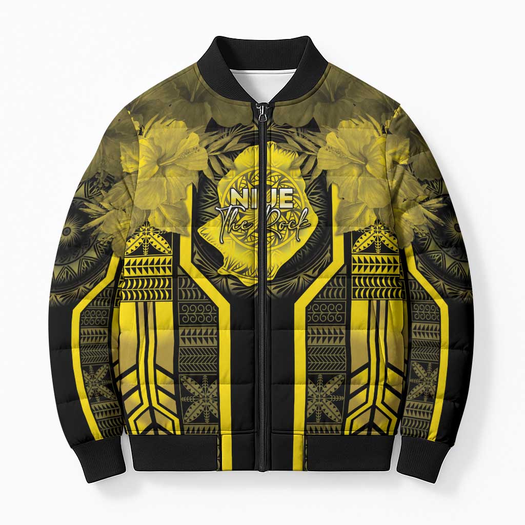 Niue The Rock Bomber Puffer Jacket The Island Of The Uga LT05 Unisex Black - Polynesian Pride