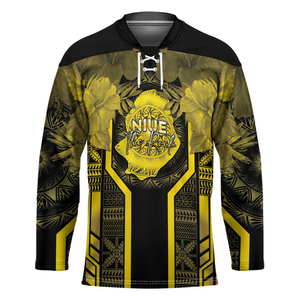 Niue The Rock Hockey Jersey The Island Of The Uga LT05 Unisex Black - Polynesian Pride