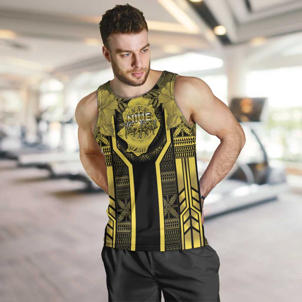 Niue The Rock Men Tank Top The Island Of The Uga LT05 Black - Polynesian Pride