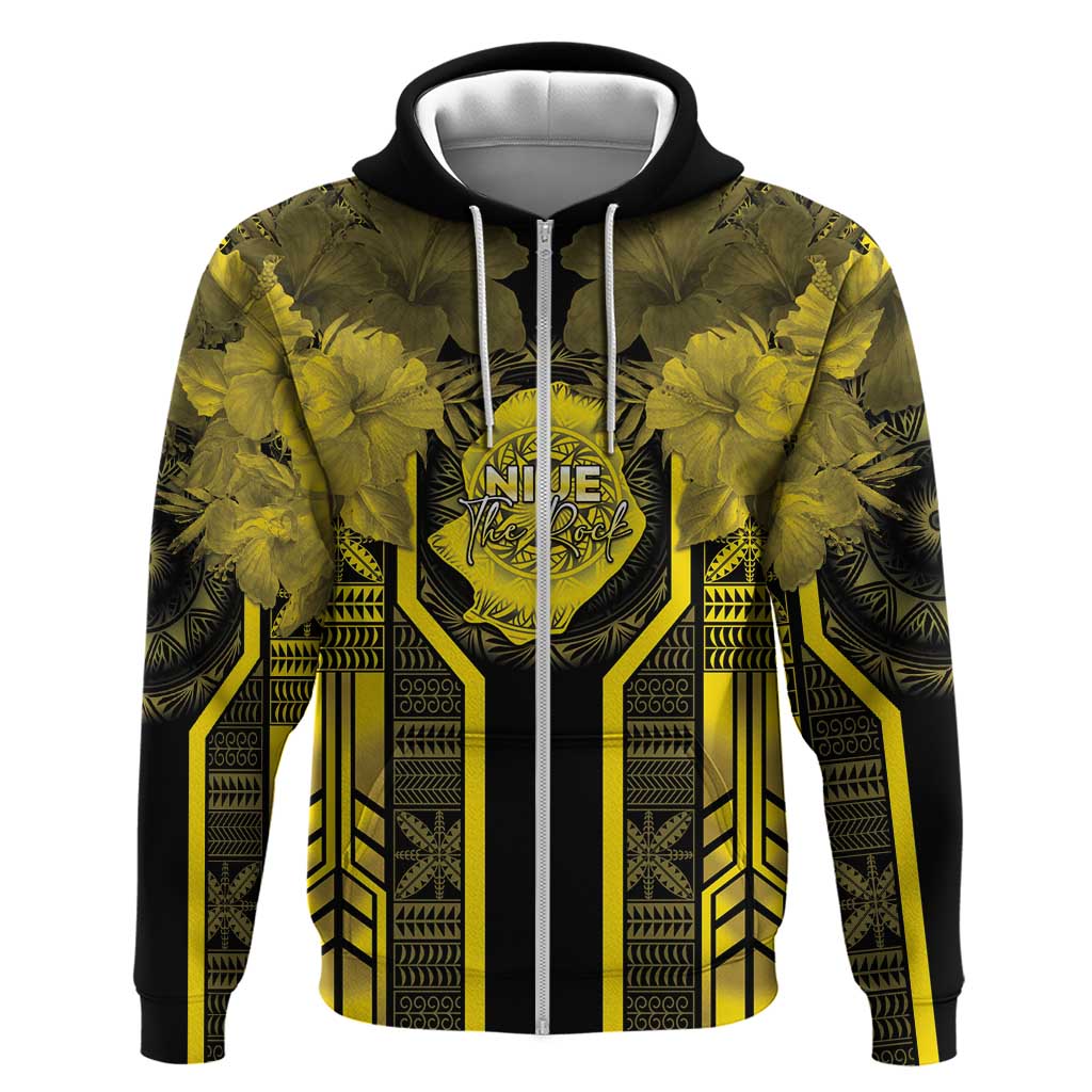 Niue The Rock Zip Hoodie The Island Of The Uga LT05 Zip Hoodie Black - Polynesian Pride