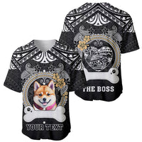 Personalized Shiba Inu Dog Baseball Jersey With Polynesian Heart Name Tags LT05 - Polynesian Pride