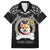 Personalized Shiba Inu Dog Family Matching Puletasi Dress and Hawaiian Shirt With Polynesian Heart Name Tags LT05 Dad's Shirt - Short Sleeve Black - Polynesian Pride