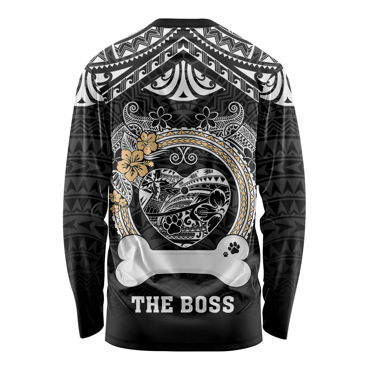 Personalized Shiba Inu Dog Long Sleeve Shirt With Polynesian Heart Name Tags LT05 - Polynesian Pride