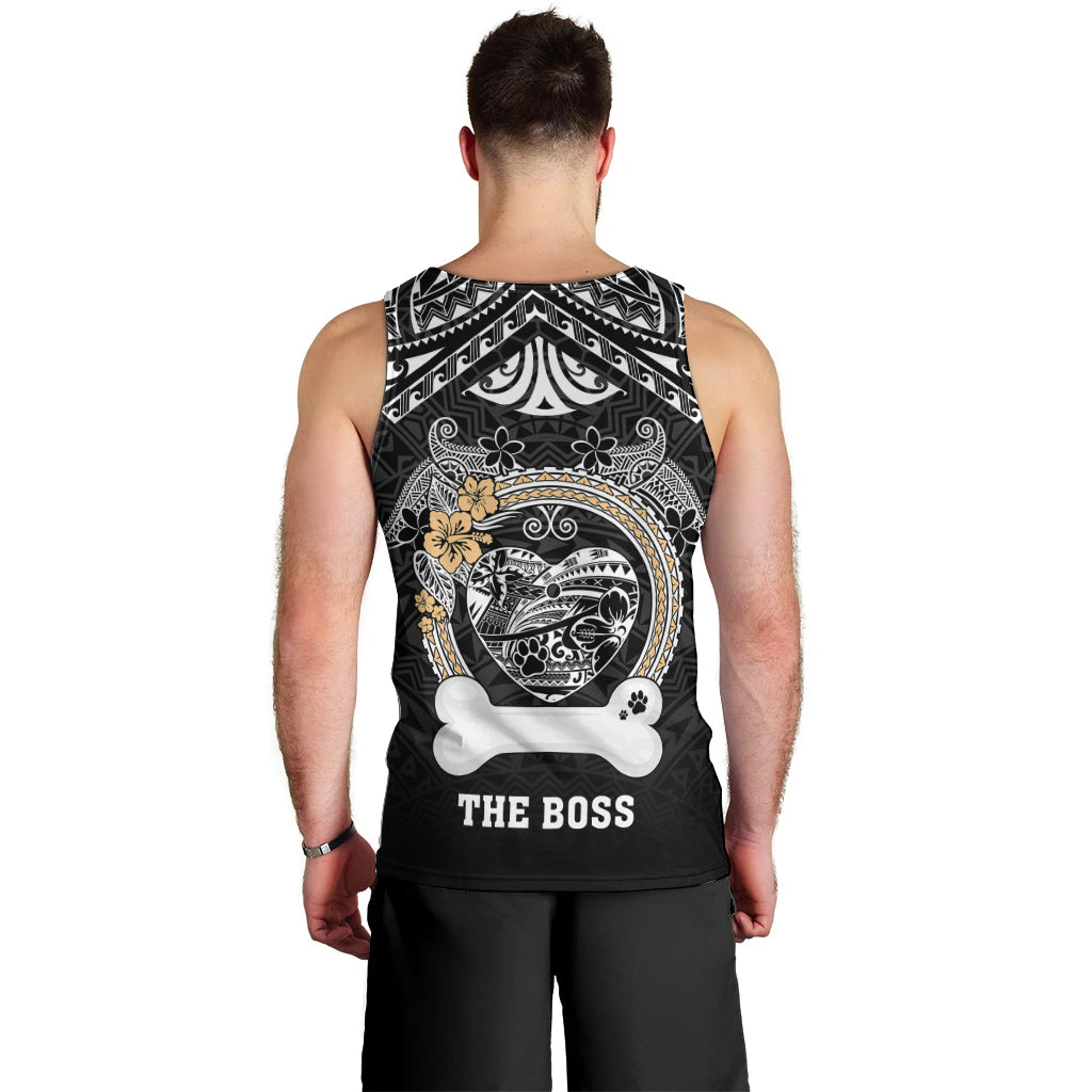 Personalized Shiba Inu Dog Men Tank Top With Polynesian Heart Name Tags LT05 - Polynesian Pride
