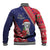 Guam Christmas Baseball Jacket Felis Nabidat Guaman Seal With Poinsettia