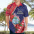 Guam Christmas Hawaiian Shirt Felis Nabidat Guaman Seal With Poinsettia