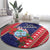 Guam Christmas Round Carpet Felis Nabidat Guaman Seal With Poinsettia