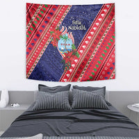 Guam Christmas Tapestry Felis Nabidat Guaman Seal With Poinsettia LT05 - Polynesian Pride