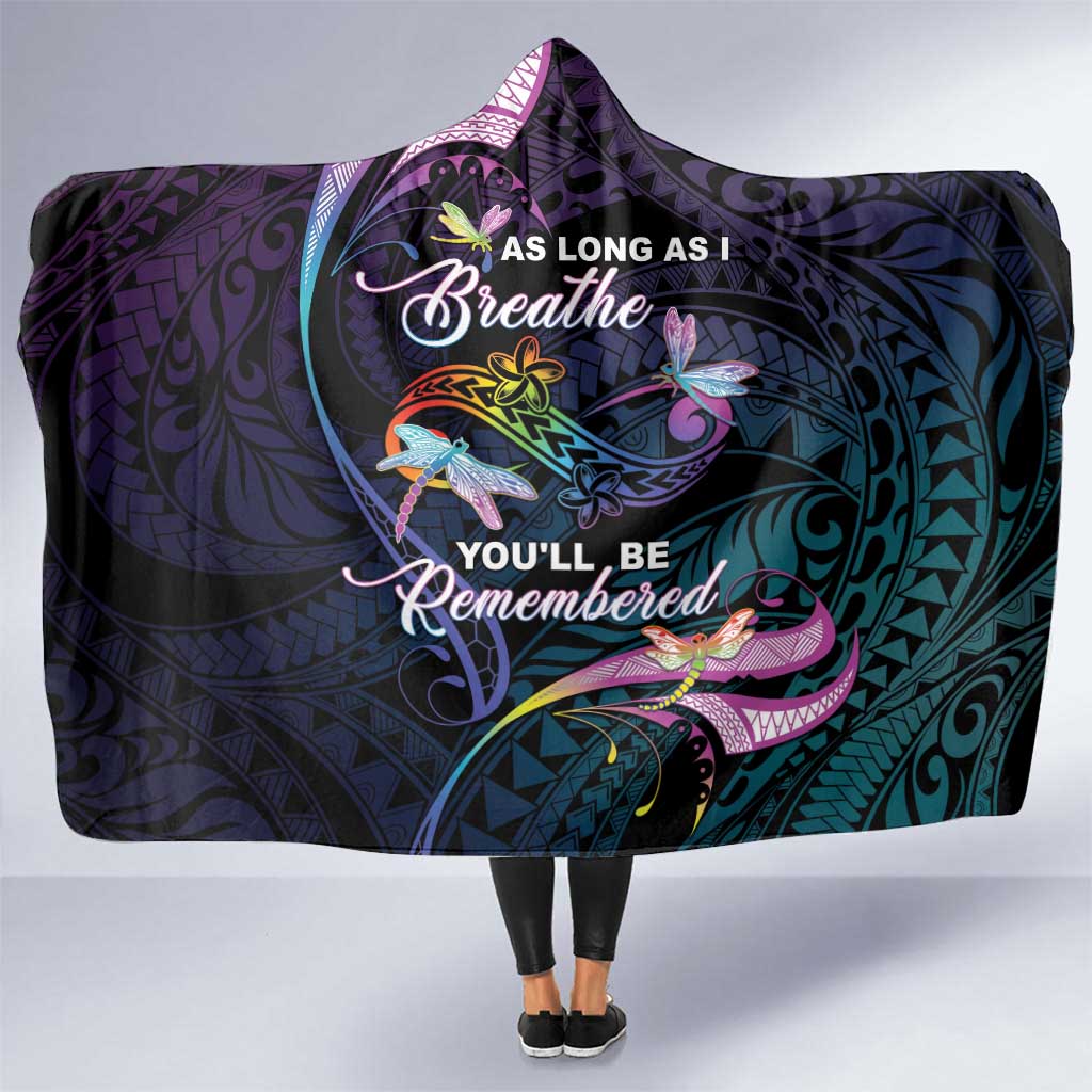 Polynesia Memorial Hooded Blanket Always Remembered Dragonfly Polynesian Style LT05 One Size Colorful - Polynesian Pride