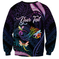 Personalised Polynesia Memorial Sweatshirt Always Remembered Dragonfly Polynesian Style LT05 - Polynesian Pride