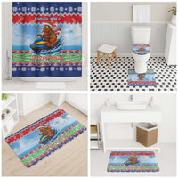 New Zealand Christmas Bathroom Set Funny Jet Ride Kiwi Xmas LT05 - Polynesian Pride