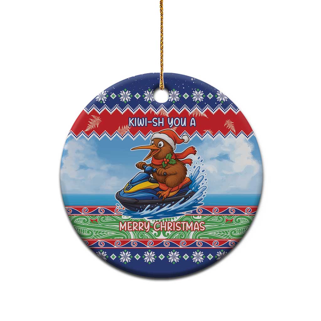 New Zealand Christmas Ceramic Ornament Funny Jet Ride Kiwi Xmas LT05 - Polynesian Pride