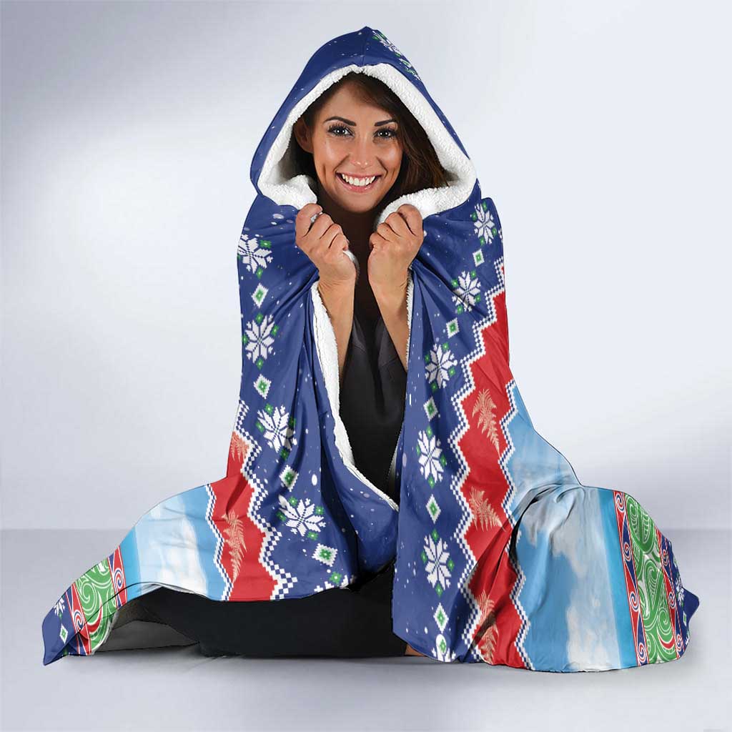 New Zealand Christmas Hooded Blanket Funny Jet Ride Kiwi Xmas LT05 - Polynesian Pride