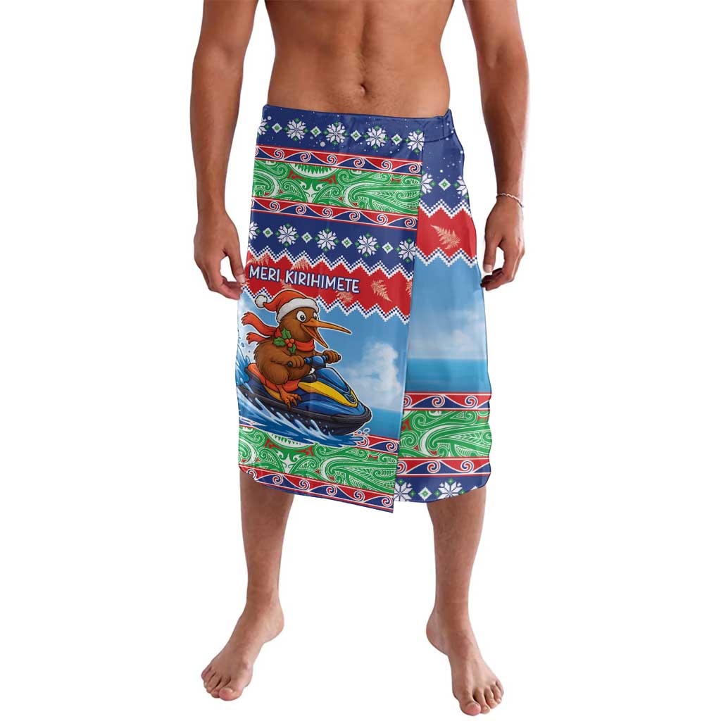 New Zealand Christmas Lavalava Funny Jet Ride Kiwi Xmas LT05 Blue - Polynesian Pride