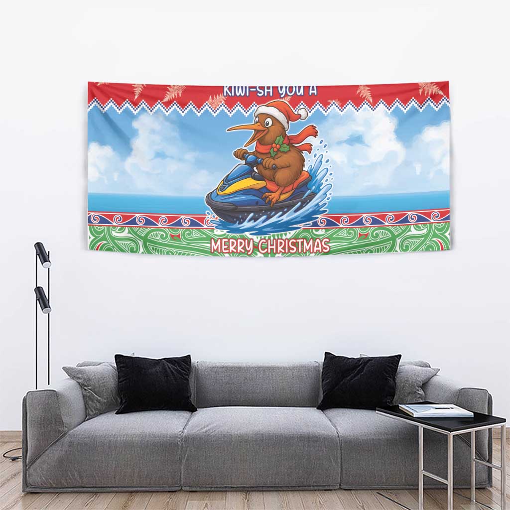 New Zealand Christmas Tapestry Funny Jet Ride Kiwi Xmas LT05 - Polynesian Pride