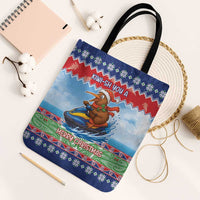 New Zealand Christmas Tote Bag Funny Jet Ride Kiwi Xmas LT05 Black Strap One Size Blue - Polynesian Pride
