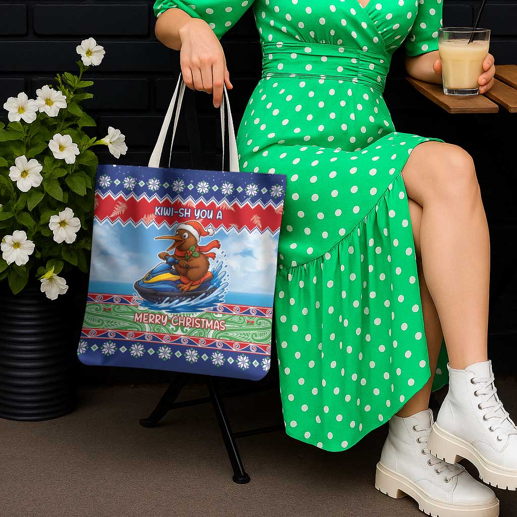 New Zealand Christmas Tote Bag Funny Jet Ride Kiwi Xmas LT05 - Polynesian Pride