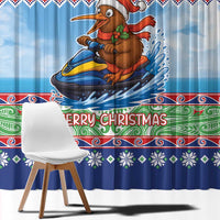 New Zealand Christmas Window Curtain Funny Jet Ride Kiwi Xmas LT05 - Polynesian Pride