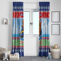 New Zealand Christmas Window Curtain Funny Jet Ride Kiwi Xmas LT05 - Polynesian Pride