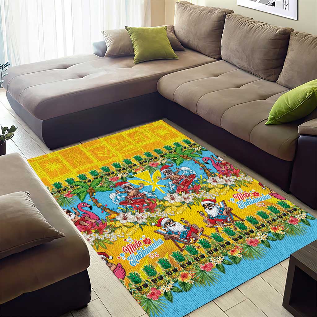 Hawaii Christmas Area Rug Mele Kalikimaka Tropical Vibes LT05 - Polynesian Pride