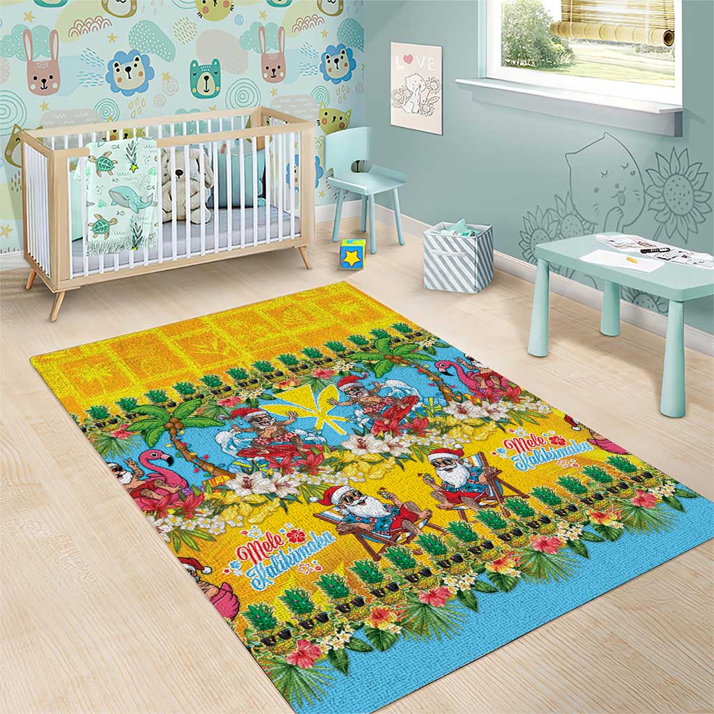 Hawaii Christmas Area Rug Mele Kalikimaka Tropical Vibes LT05 - Polynesian Pride