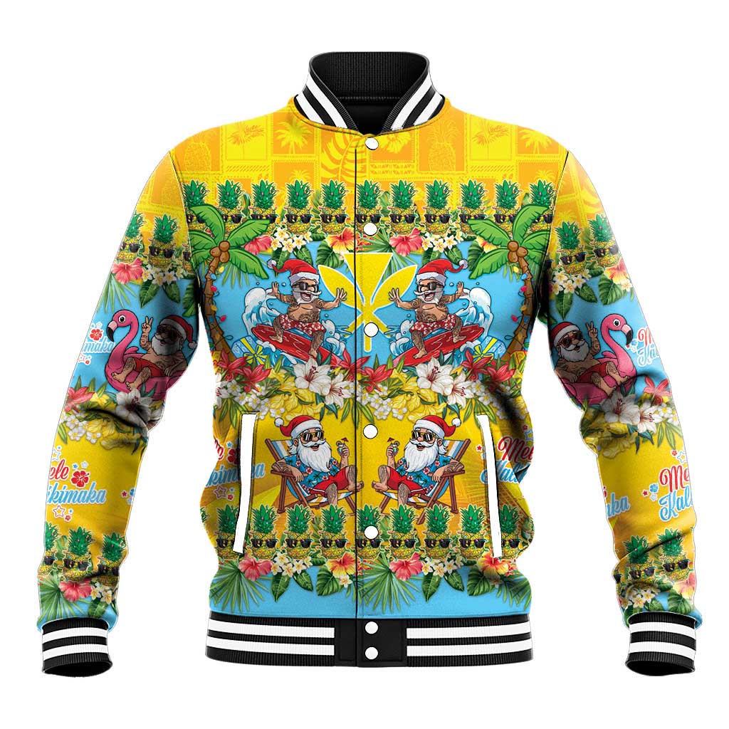 Hawaii Christmas Baseball Jacket Mele Kalikimaka Tropical Vibes LT05 Unisex Colorful - Polynesian Pride