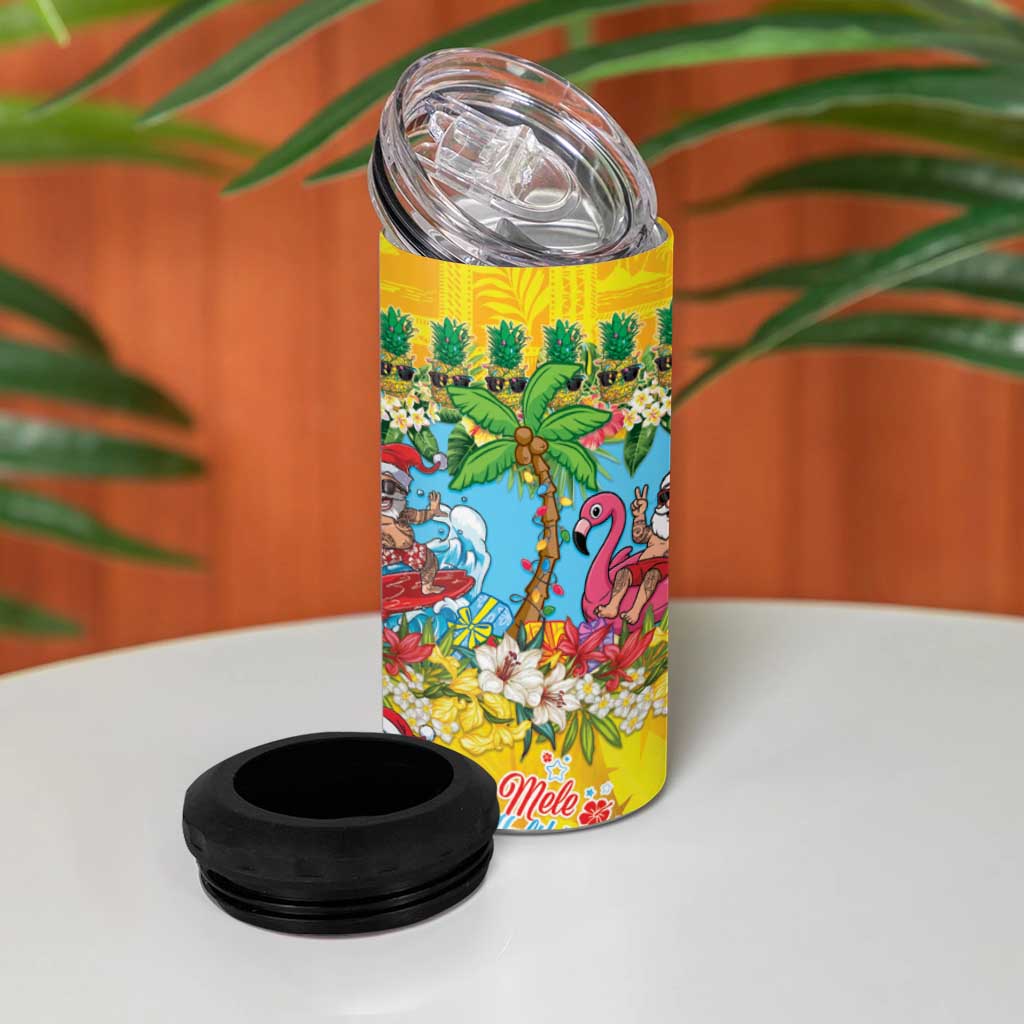 Hawaii Christmas 4 in 1 Can Cooler Tumbler Mele Kalikimaka Tropical Vibes LT05 - Polynesian Pride