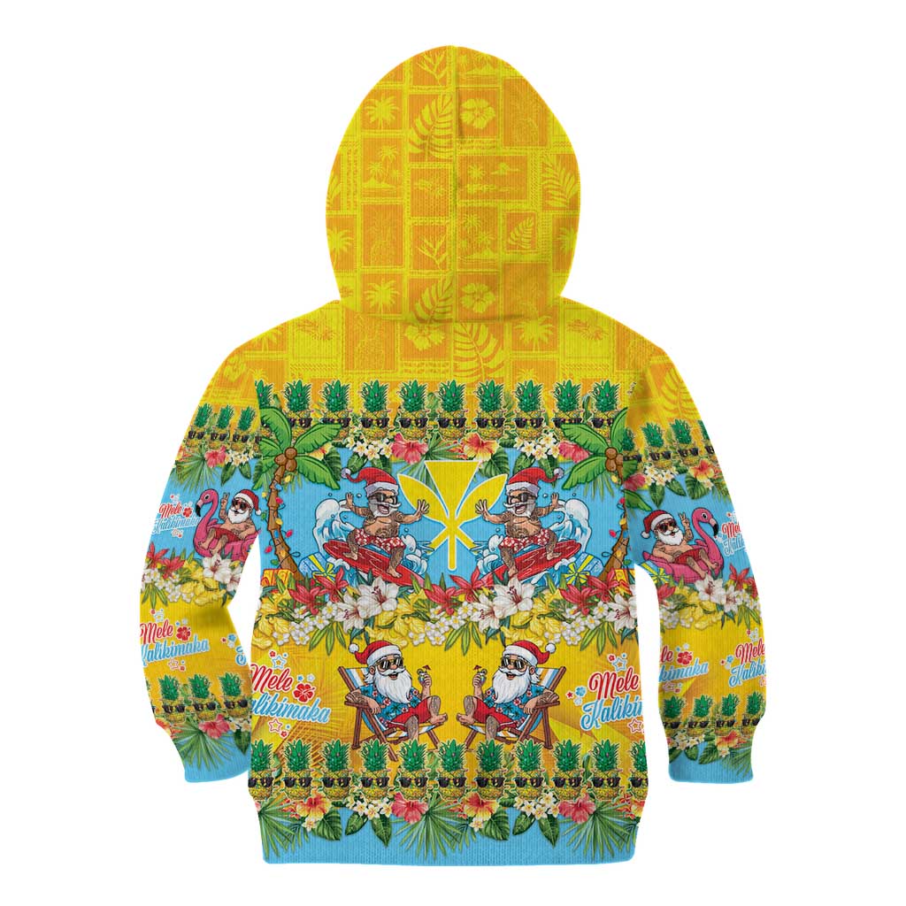 Hawaii Christmas Kid Hoodie Mele Kalikimaka Tropical Vibes LT05 - Polynesian Pride