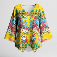 Hawaii Christmas Kimono Sleeve Blouse Mele Kalikimaka Tropical Vibes LT05 Female Colorful - Polynesian Pride