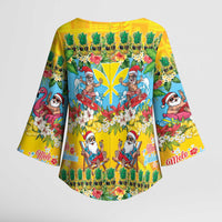 Hawaii Christmas Kimono Sleeve Blouse Mele Kalikimaka Tropical Vibes LT05 - Polynesian Pride