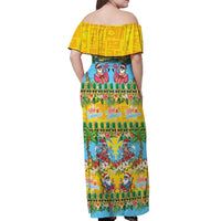 Hawaii Christmas Off Shoulder Maxi Dress Mele Kalikimaka Tropical Vibes LT05 - Polynesian Pride