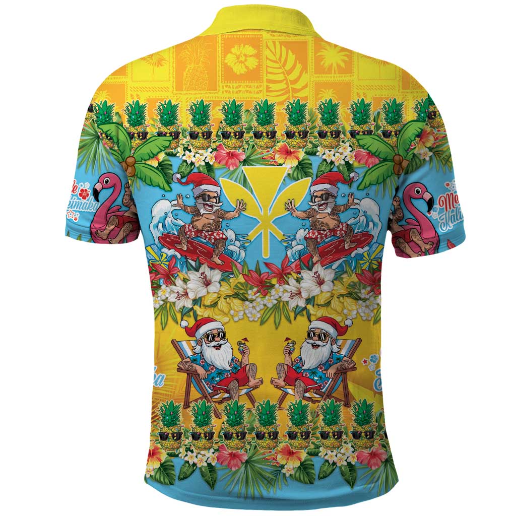 Hawaii Christmas Polo Shirt Mele Kalikimaka Tropical Vibes LT05 - Polynesian Pride