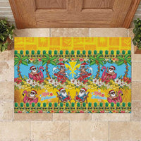 Hawaii Christmas Rubber Doormat Mele Kalikimaka Tropical Vibes LT05 Colorful - Polynesian Pride