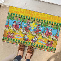 Hawaii Christmas Rubber Doormat Mele Kalikimaka Tropical Vibes LT05 - Polynesian Pride