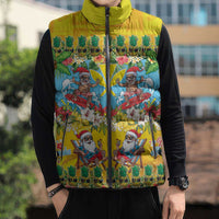 Hawaii Christmas Sleeveless Puffer Jacket Mele Kalikimaka Tropical Vibes LT05 - Polynesian Pride