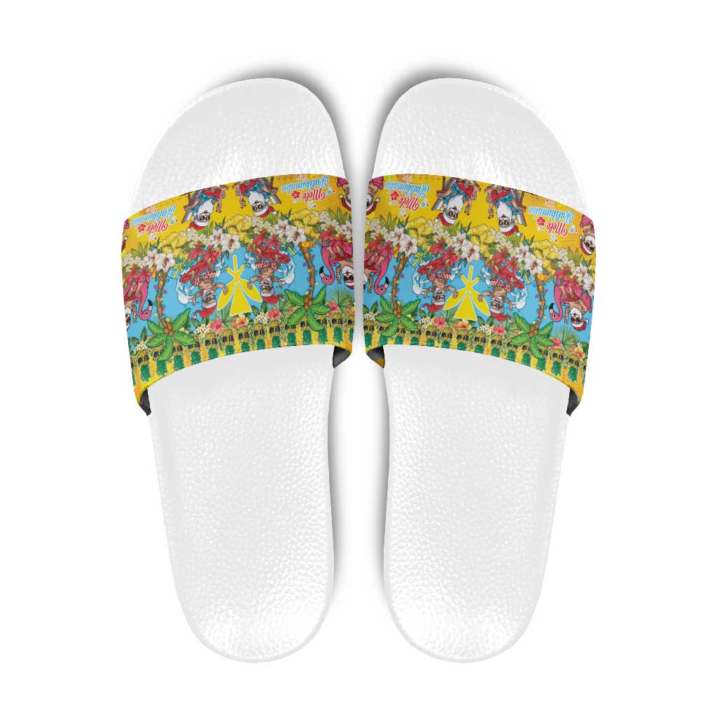 Hawaii Christmas Slide Sandals Mele Kalikimaka Tropical Vibes LT05 Colorful - Polynesian Pride