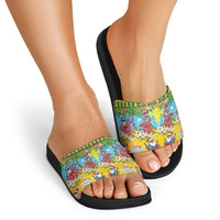 Hawaii Christmas Slide Sandals Mele Kalikimaka Tropical Vibes LT05 - Polynesian Pride