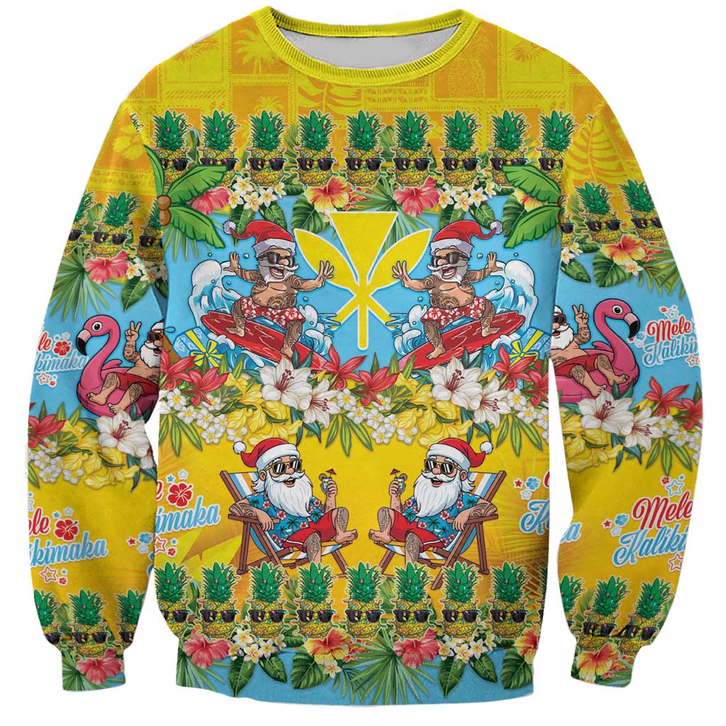Hawaii Christmas Sweatshirt Mele Kalikimaka Tropical Vibes LT05 Unisex Colorful - Polynesian Pride