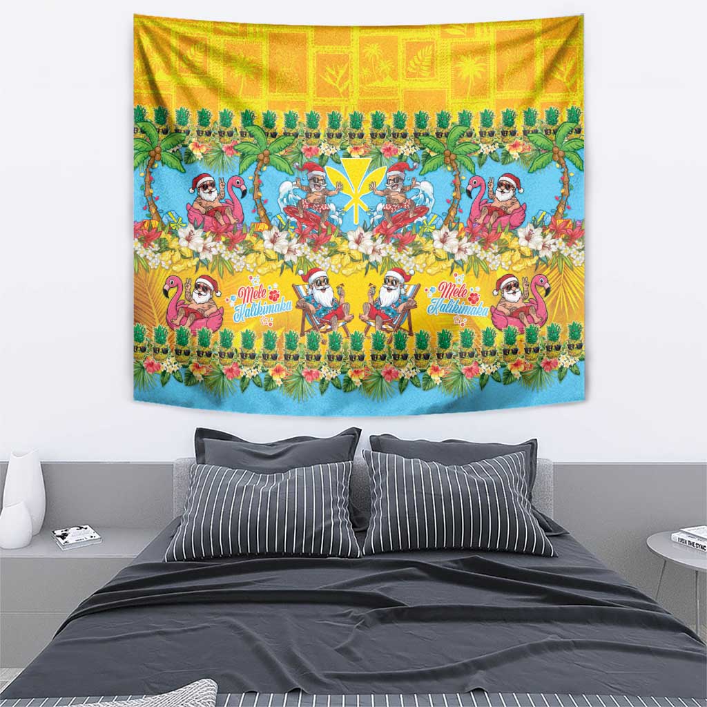 Hawaii Christmas Tapestry Mele Kalikimaka Tropical Vibes LT05 - Polynesian Pride