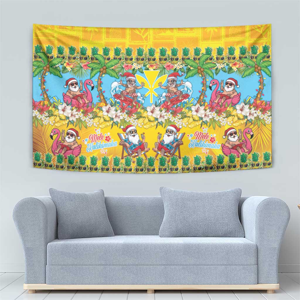 Hawaii Christmas Tapestry Mele Kalikimaka Tropical Vibes LT05 - Polynesian Pride